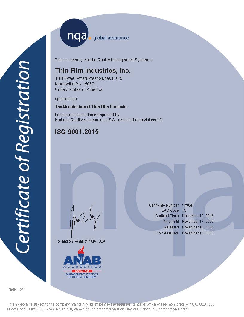 ISO 9001 Certificate